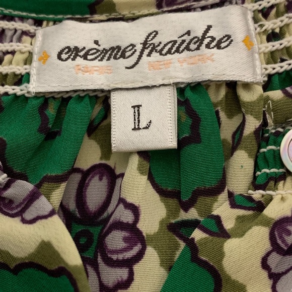 Creme Fraiche Green and Purple Flowy Top - Picture 4 of 7